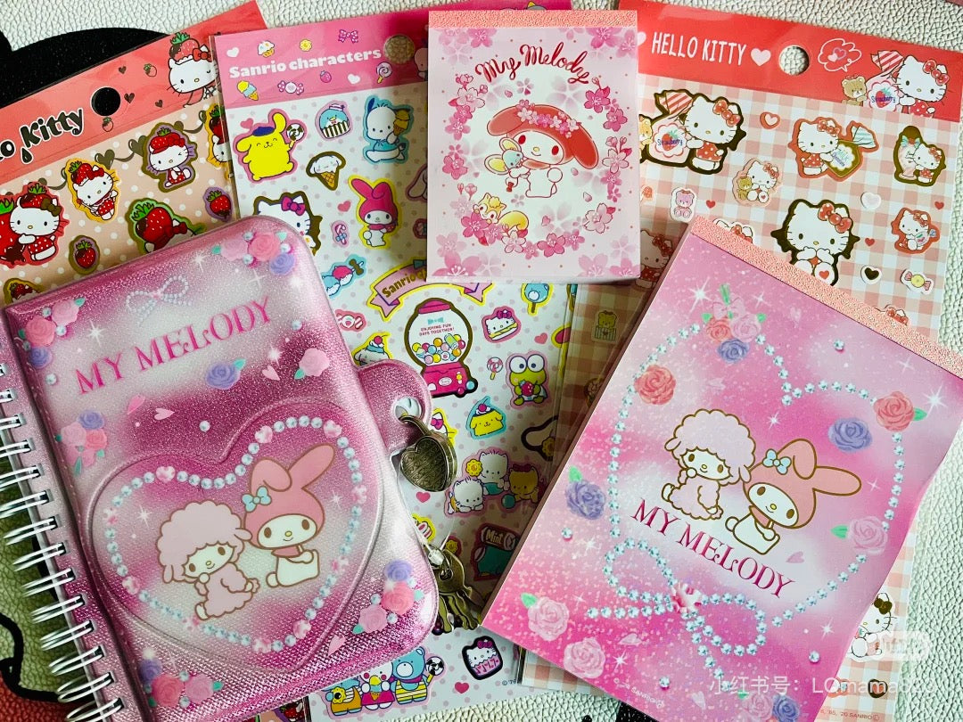 Sanrio|My Melody/Usahana Memo A6 Ballet Core Pattern|W103 x H145 x D11 mm Approx.