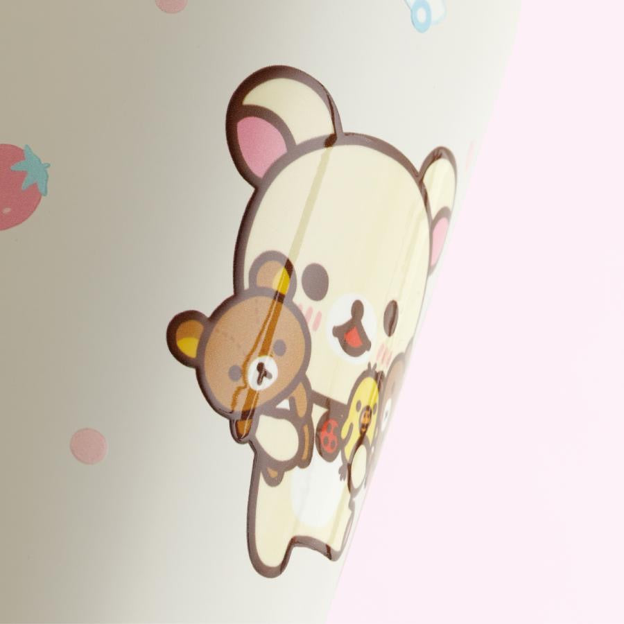 Rilakkuma轻松熊|草莓日20周年限定款两用保温保冷3d立体浮雕印刷图案杯|450ml