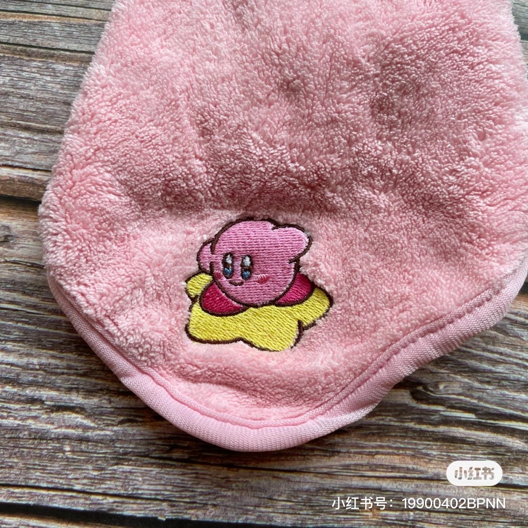 Kirby星之卡比|粉色微笑卡比擦手巾/可收纳毛巾|约9×12cm