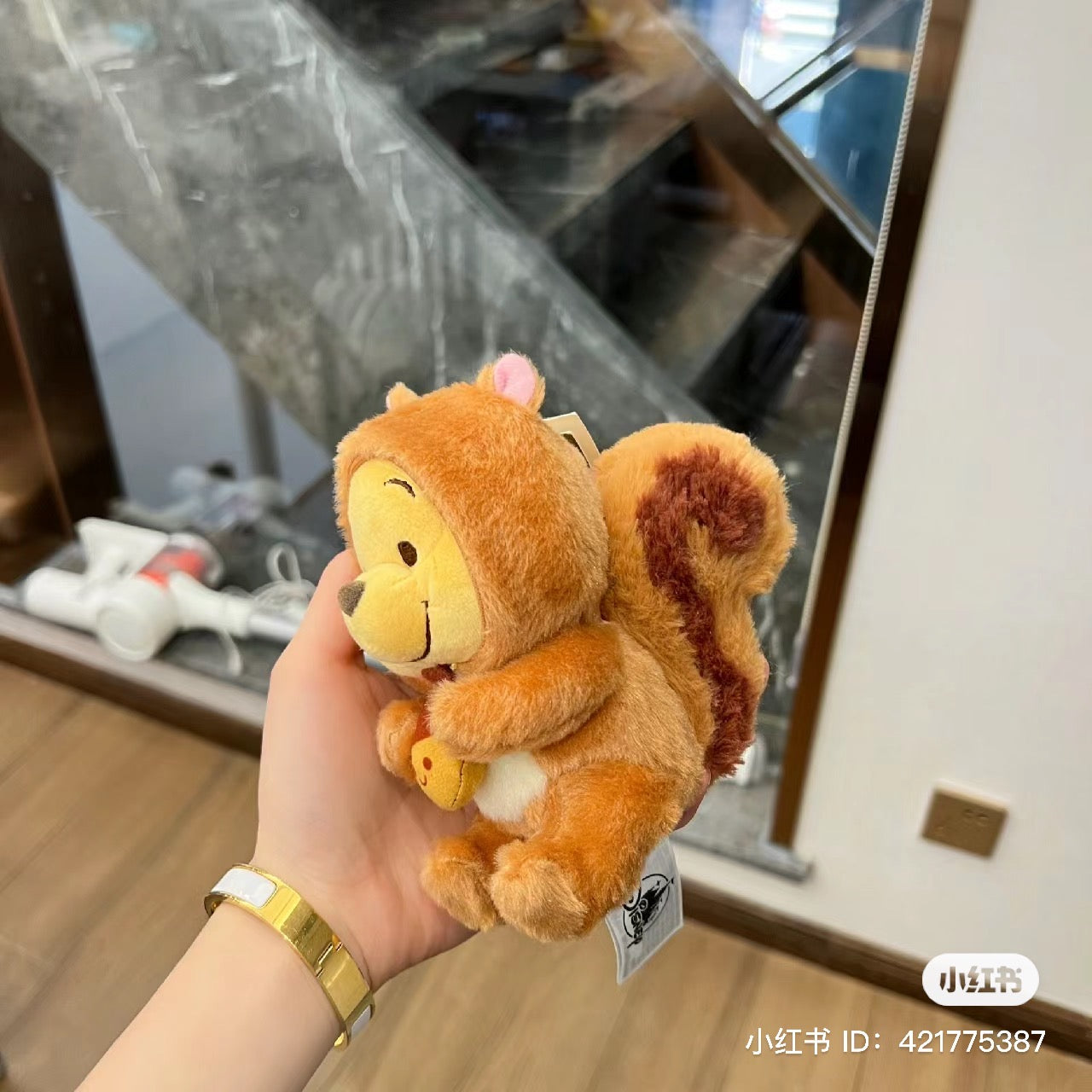 Disney SH|松鼠噗噗/维尼毛绒挂件/帽帽可脱|
