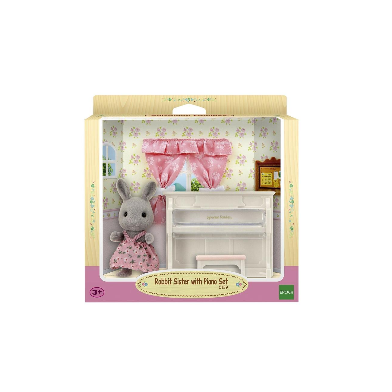 SylvanianFamilies|Rabbit Sister with Piano Set-5139