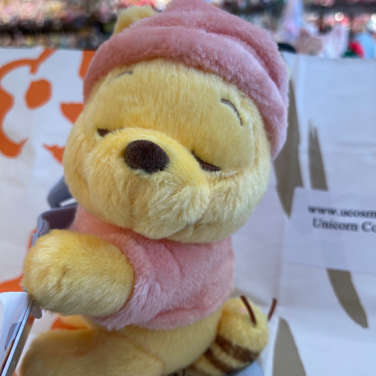 Disney SH|winnie the pooh居家维尼/晚安睡帽噗噗窗帘绑/窗帘挂/也可戴在手臂上|约20cm