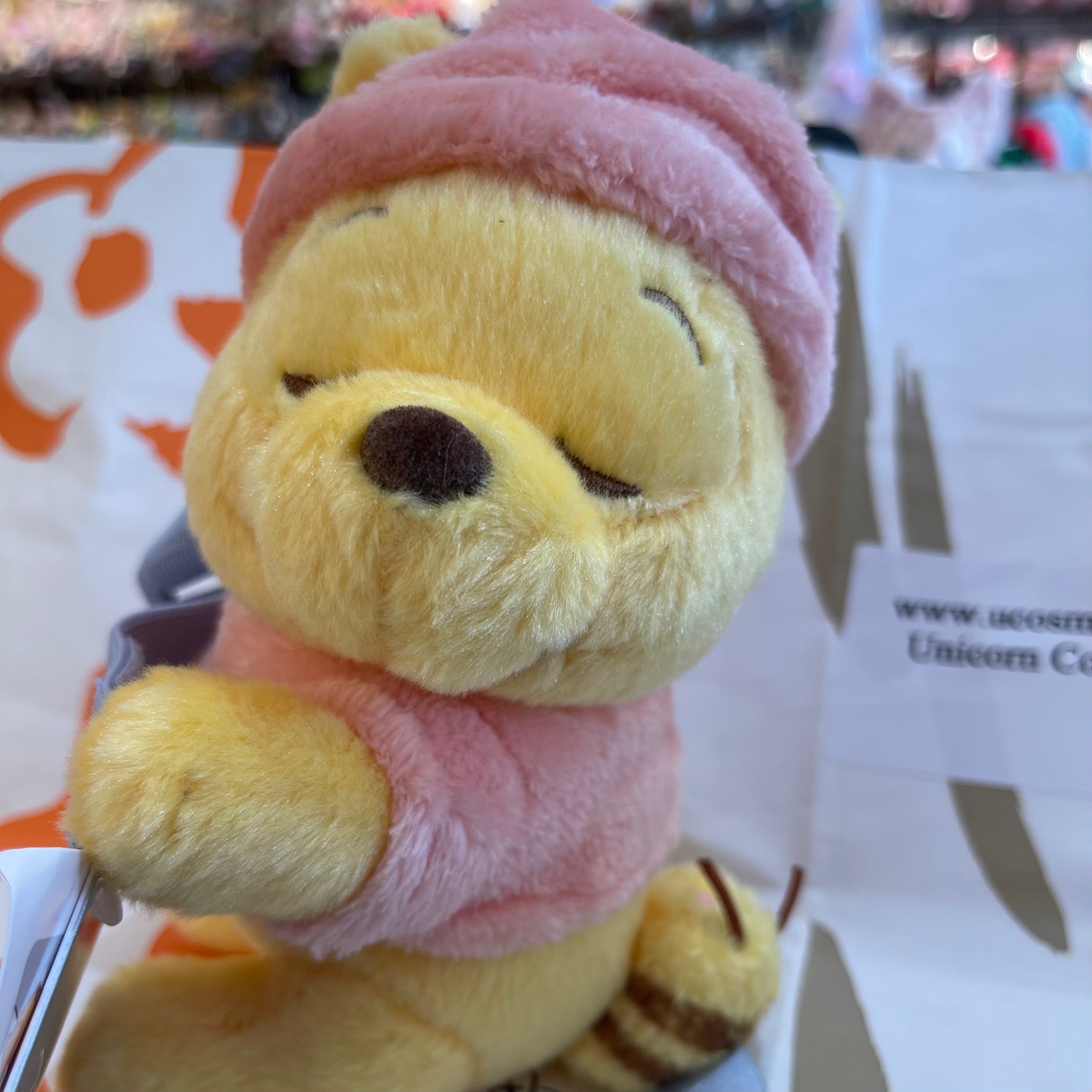 Disney SH|winnie the pooh居家维尼/晚安睡帽噗噗窗帘绑/窗帘挂/也可戴在手臂上|约20cm