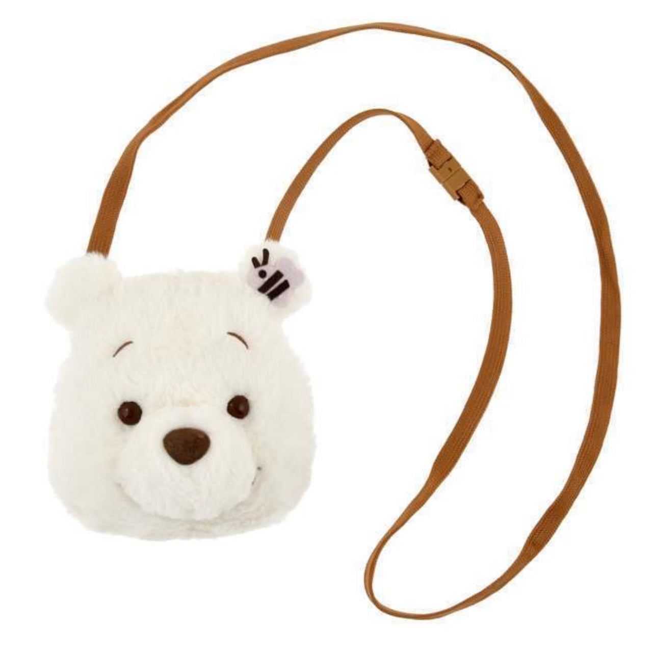 Disney|2023 Winnie the pooh小熊维尼White pooh白色冬日大脸斜背包/内里也有噗噗|高さ約16×幅15×奥行き9.5(cm)