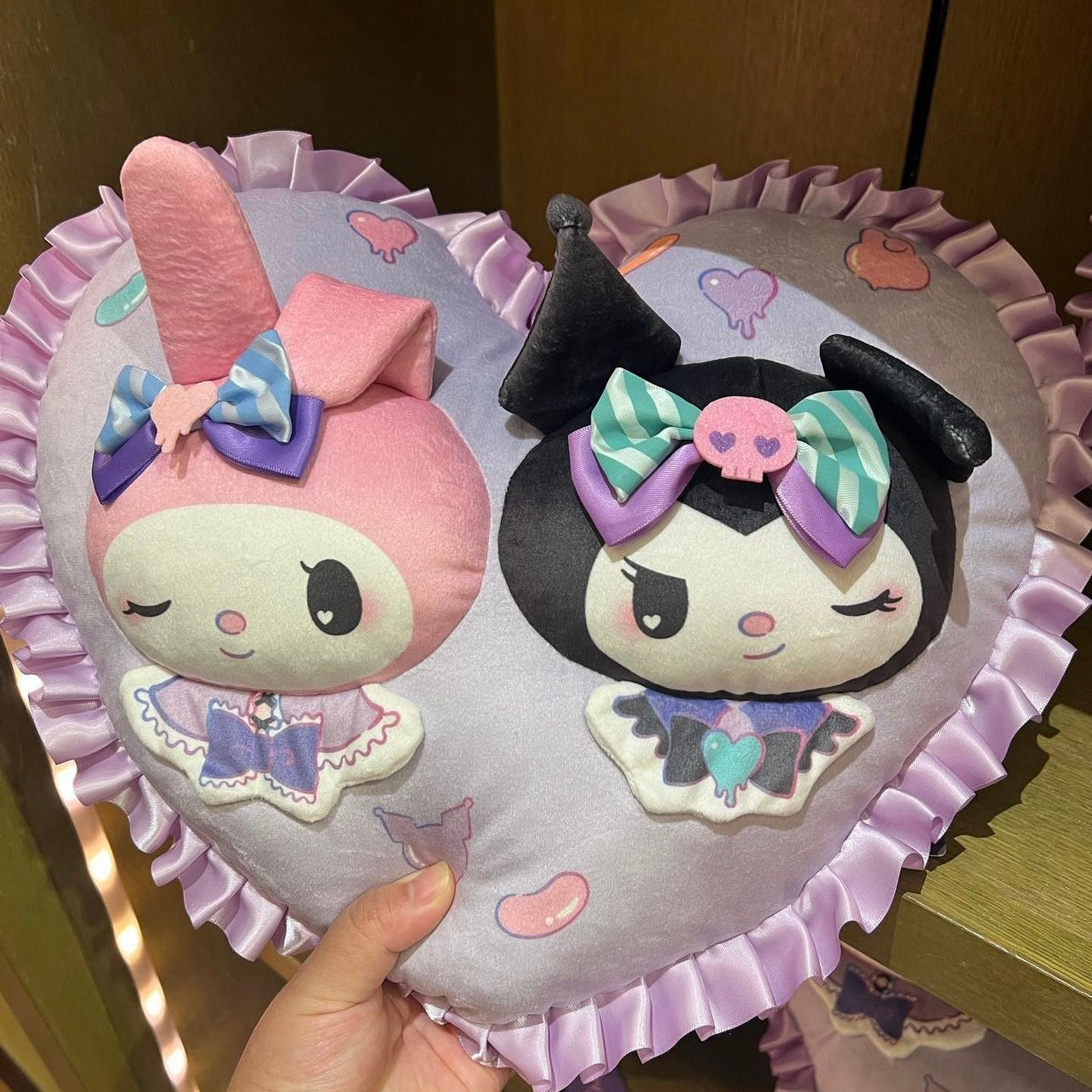 Sanrio|usj限定库洛米/美乐蒂爱心抱枕