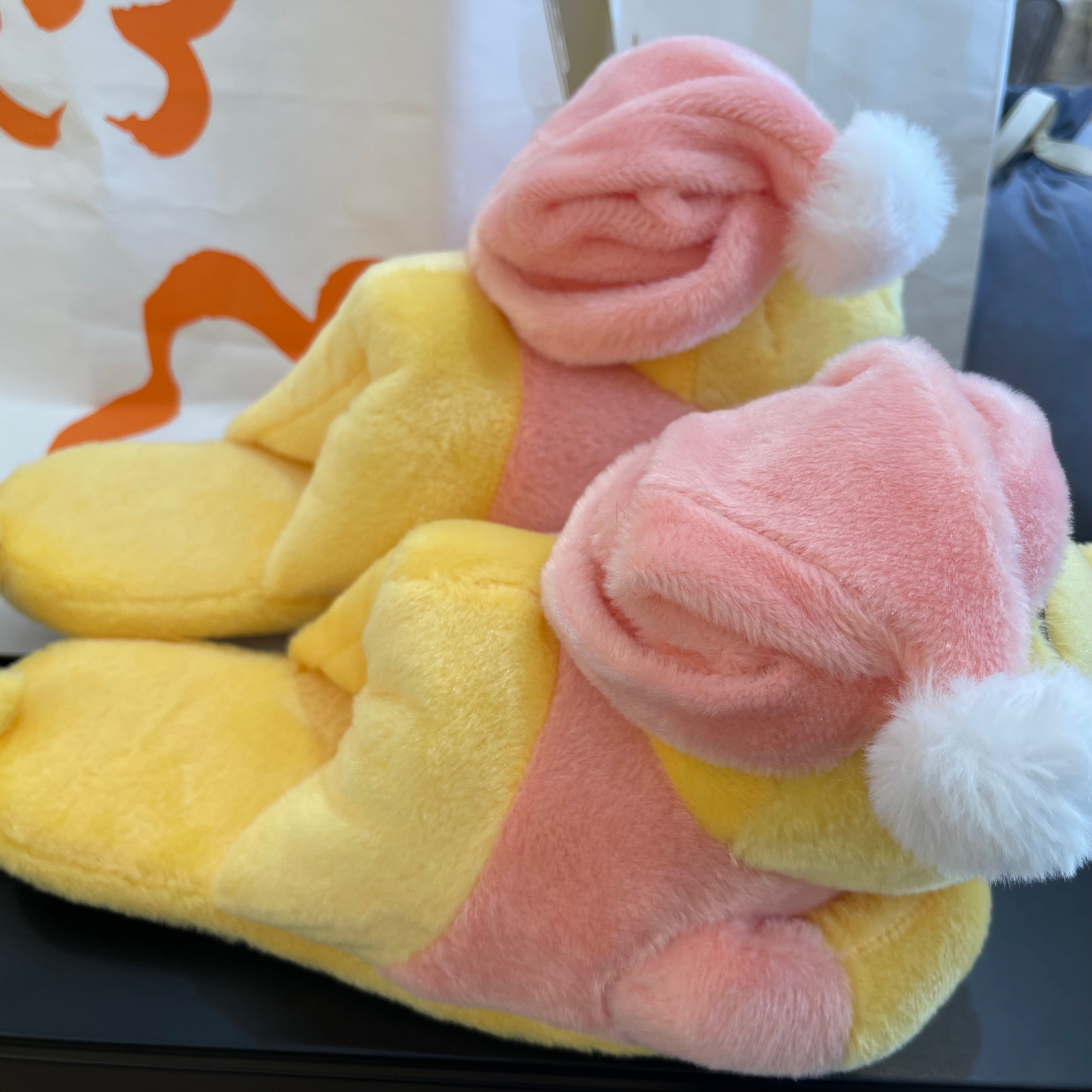 Disney SH|winnie the pooh居家维尼/晚安睡帽噗噗软软拖鞋