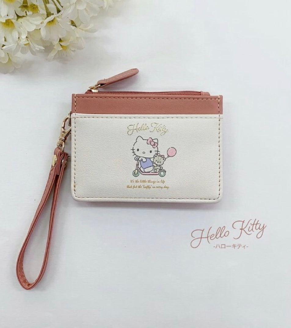 Sanrio|皮质感多卡位卡包/拉链零钱包/材質:合成皮革 商品サイズ:W120×H90×D13mm