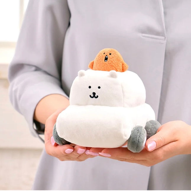 Nagano嘲讽熊|Become a Nagano Market carNagano bearPlush可爱薯饼坐车车公仔/薯饼可以拿起|約H140×W140×D150mm