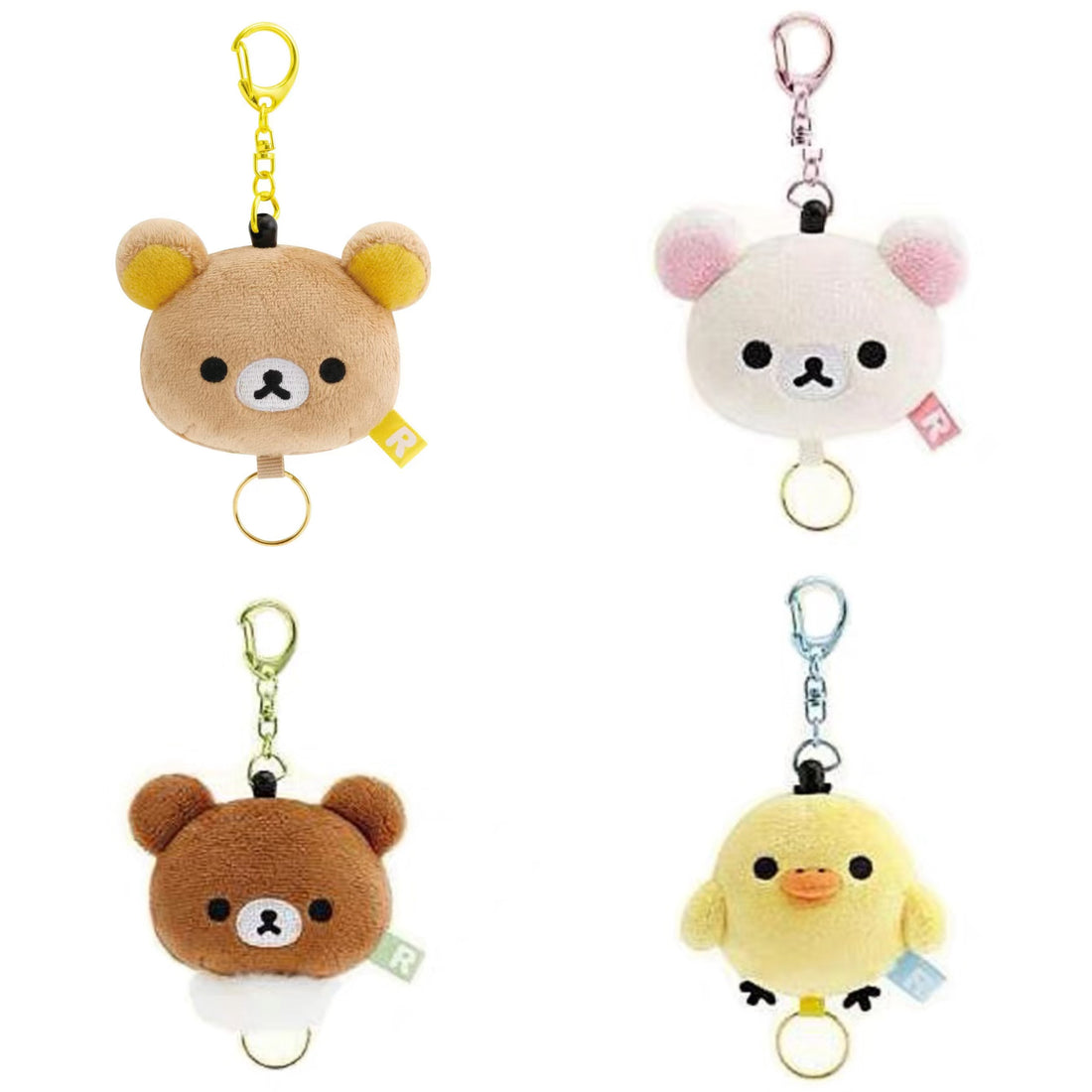 Rilakkuma|Face Mascot Reel Keychain|55×65×45mm approx.