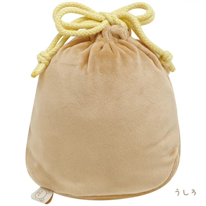 Rilakkuma轻松熊|肥美大肚腩系列巾着/束口袋/圆滚滚的肚肚像慢回弹手感可捏捏|約190×170×70mm