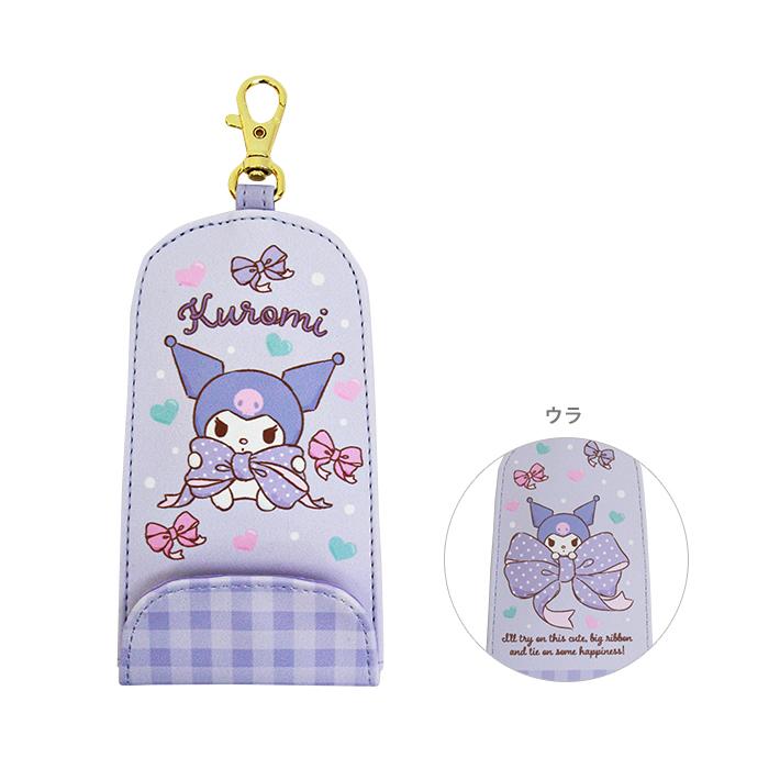 Sanrio|Pink Ribbon Key Case with Reel|70×125×8mm approx.