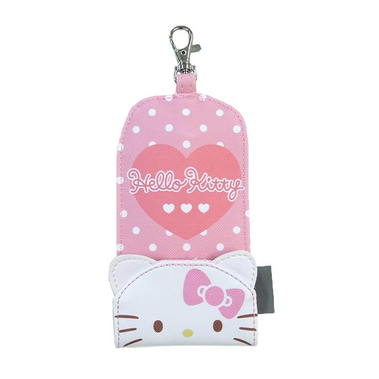 Sanrio|Pink Ribbon Key Case with Reel|70×125×8mm approx.
