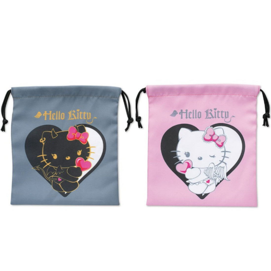 Sanrio三丽鸥|Avail联名天使爱神恶魔天使Hello kitty束口袋/巾着/收纳包|约H20xW17cm