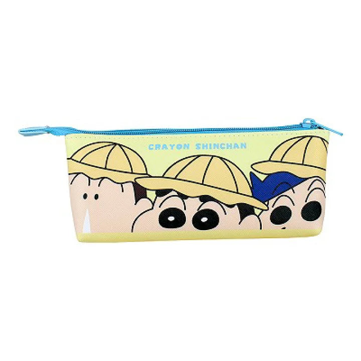 Crayon shin-chan蜡笔小新|十字纹皮质感双面双图案笔袋|約7.5cm×20.0cm×5.0cm