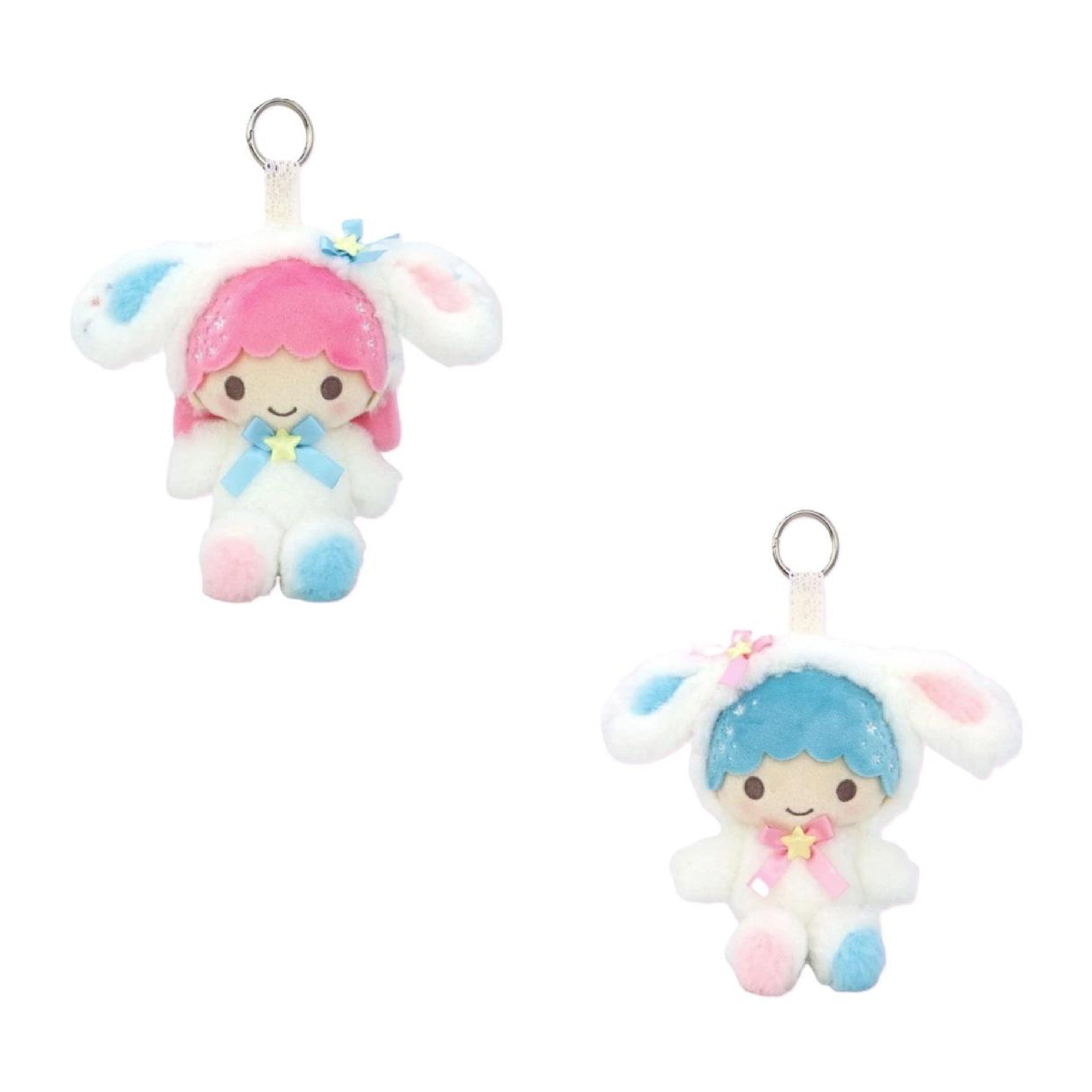 Sanrio|Starry Sky Angel 50th Anniversary Little Twin Stars Mascot Holder /Plush Keychain|20×9×16cm approx.