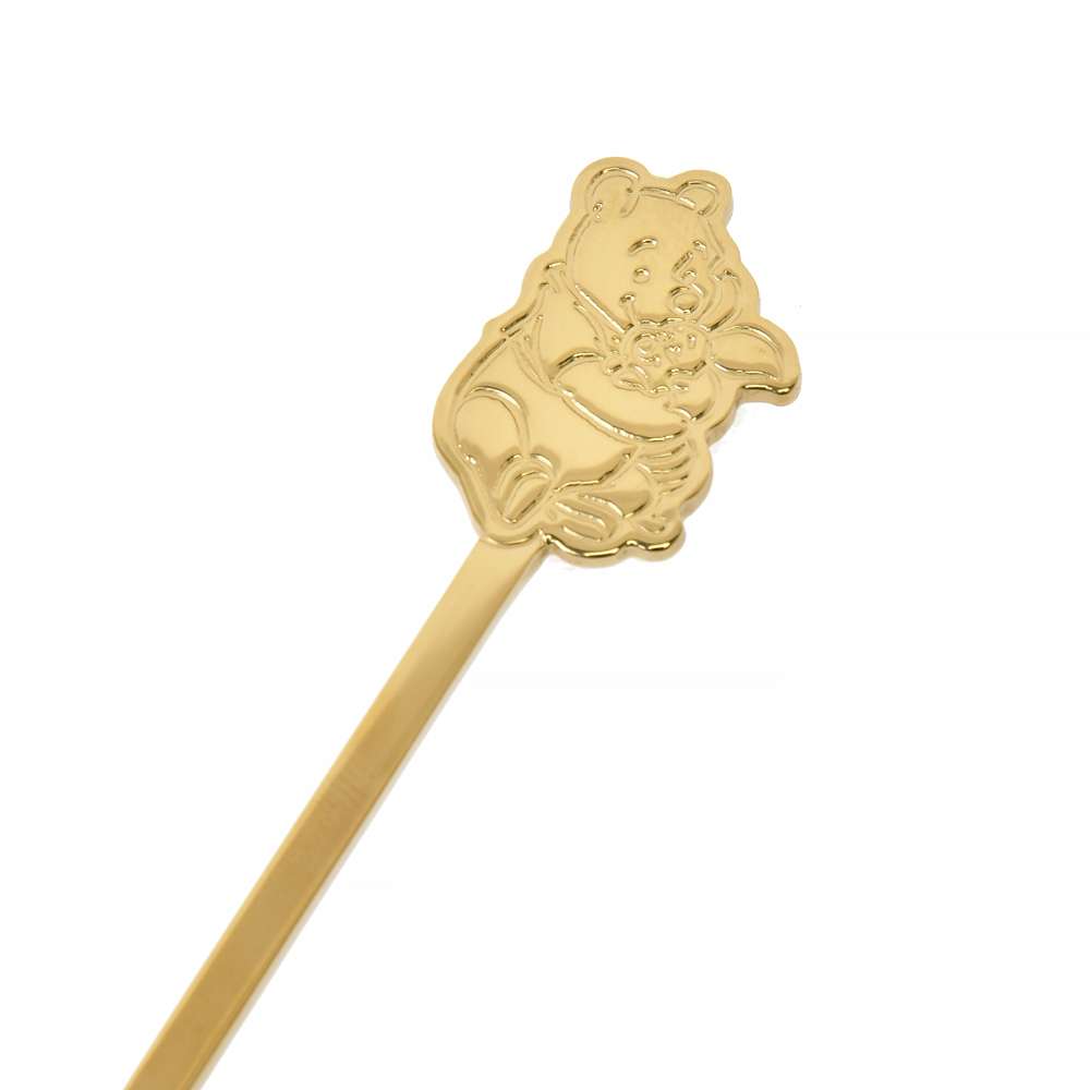 Disney|噗噗小熊维尼双层耐热玻璃杯+勺子礼盒装/杯子一圈的图案都很精美/金边杯口|高さ約13.7×幅10×奥行き10(cm)