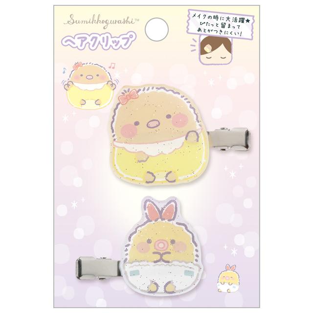 Sumikko gurashi角落生物|2枚不同角色透明碎闪可爱发夹|2枚入
