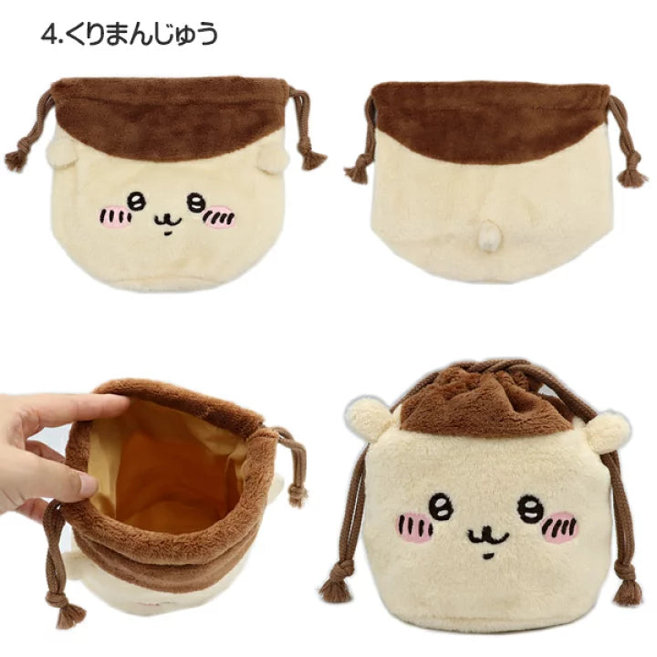 Chiikawa 吉伊卡哇|毛茸茸角色大头巾着/束口袋/防水内里|約W160×H160×D10mm
