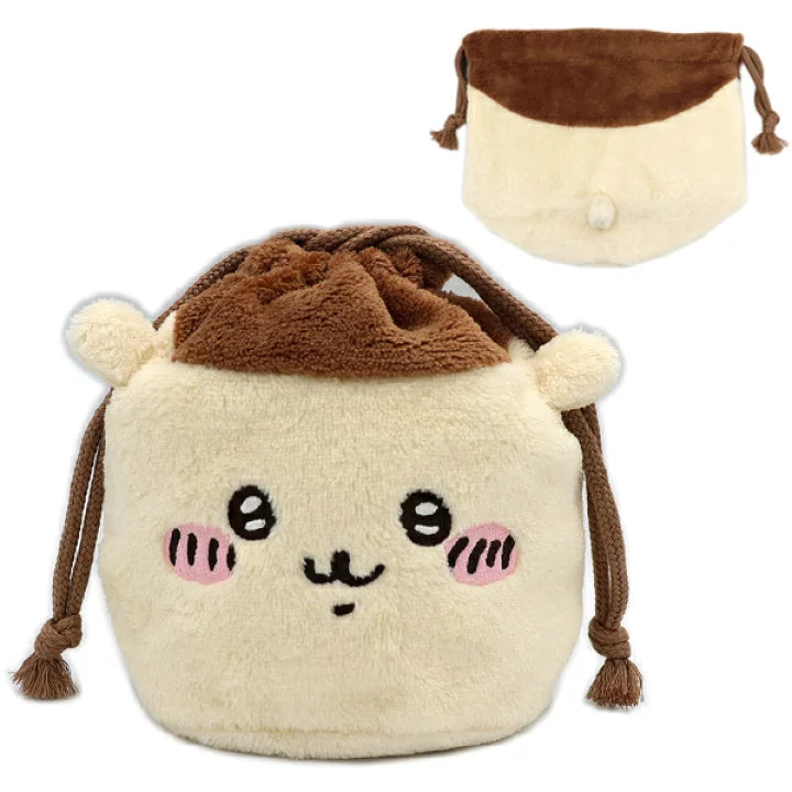 Chiikawa 吉伊卡哇|毛茸茸角色大头巾着/束口袋/防水内里|約W160×H160×D10mm