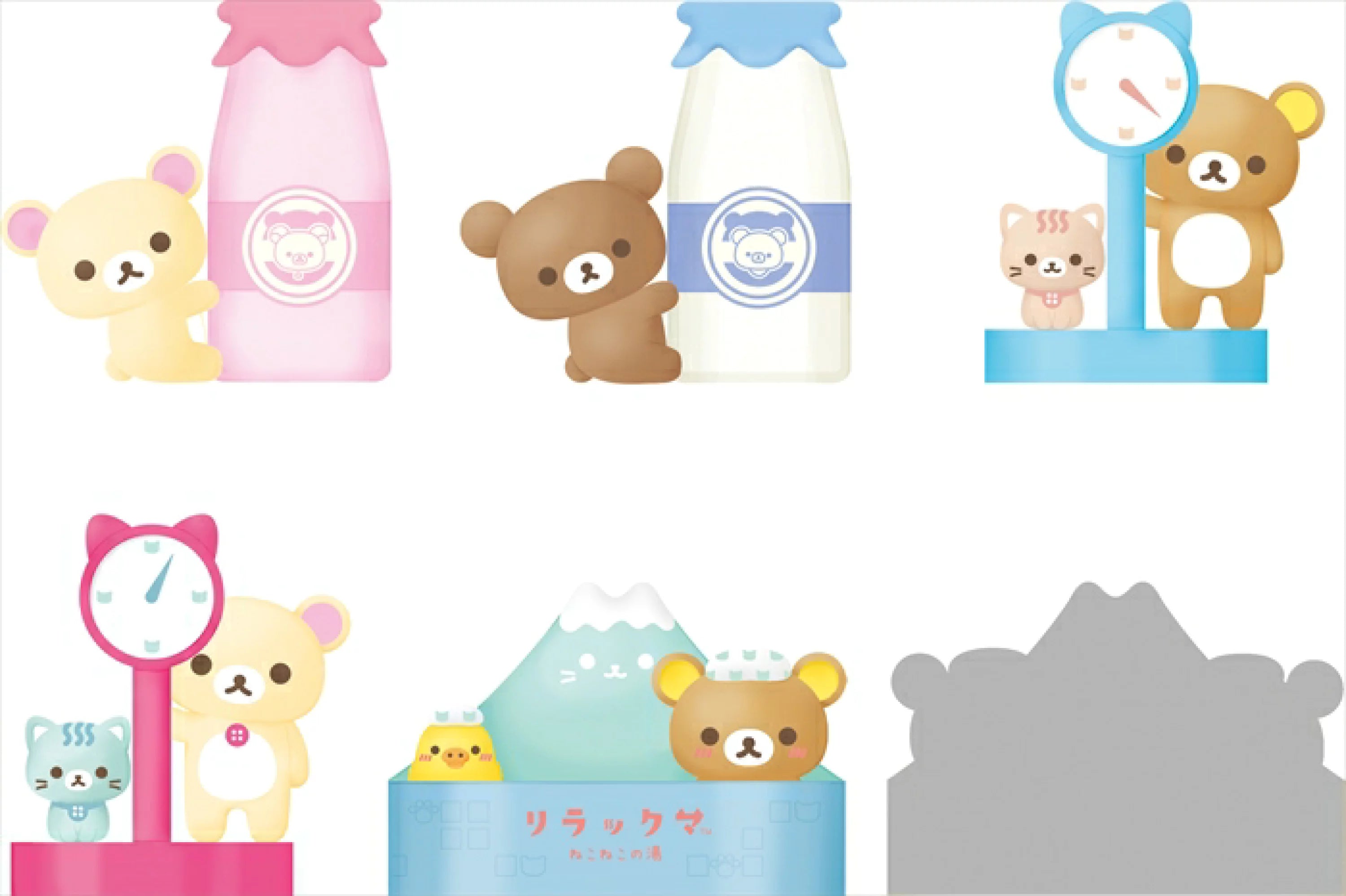 Rilakkuma轻松熊|泡汤/泡温泉系列小摆件盲盒/共6种|1盒