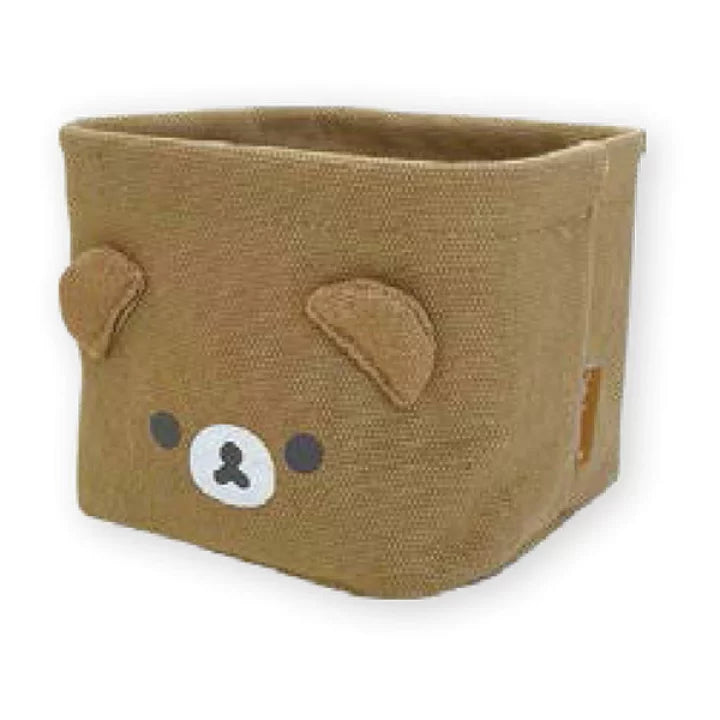 Rilakkuma轻松熊|毛茸茸桌面收纳盒/储物盒|約H90×W120×D120mm