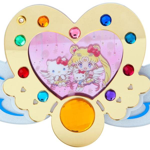 Sailor moon|美战 x Sanrio联名七彩宝石/爱心天使翅膀造型便携化妆镜|约16.2×1.2×9.2cm