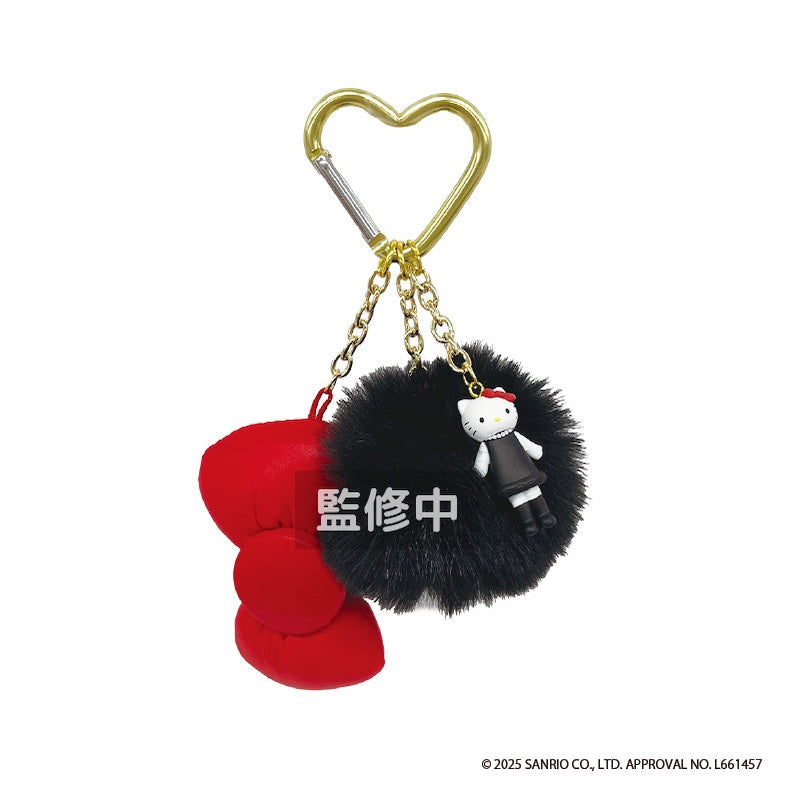 Hello Kitty|Ribbon Strap Glitter Mascot Holder /Plush Keychain|H142 x W95 x D50mm approx.