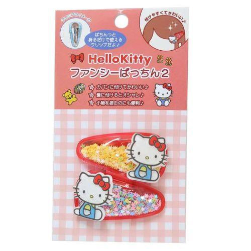 Hello kitty凯蒂猫|透明五角星碎闪前发夹/刘海夹|1对入