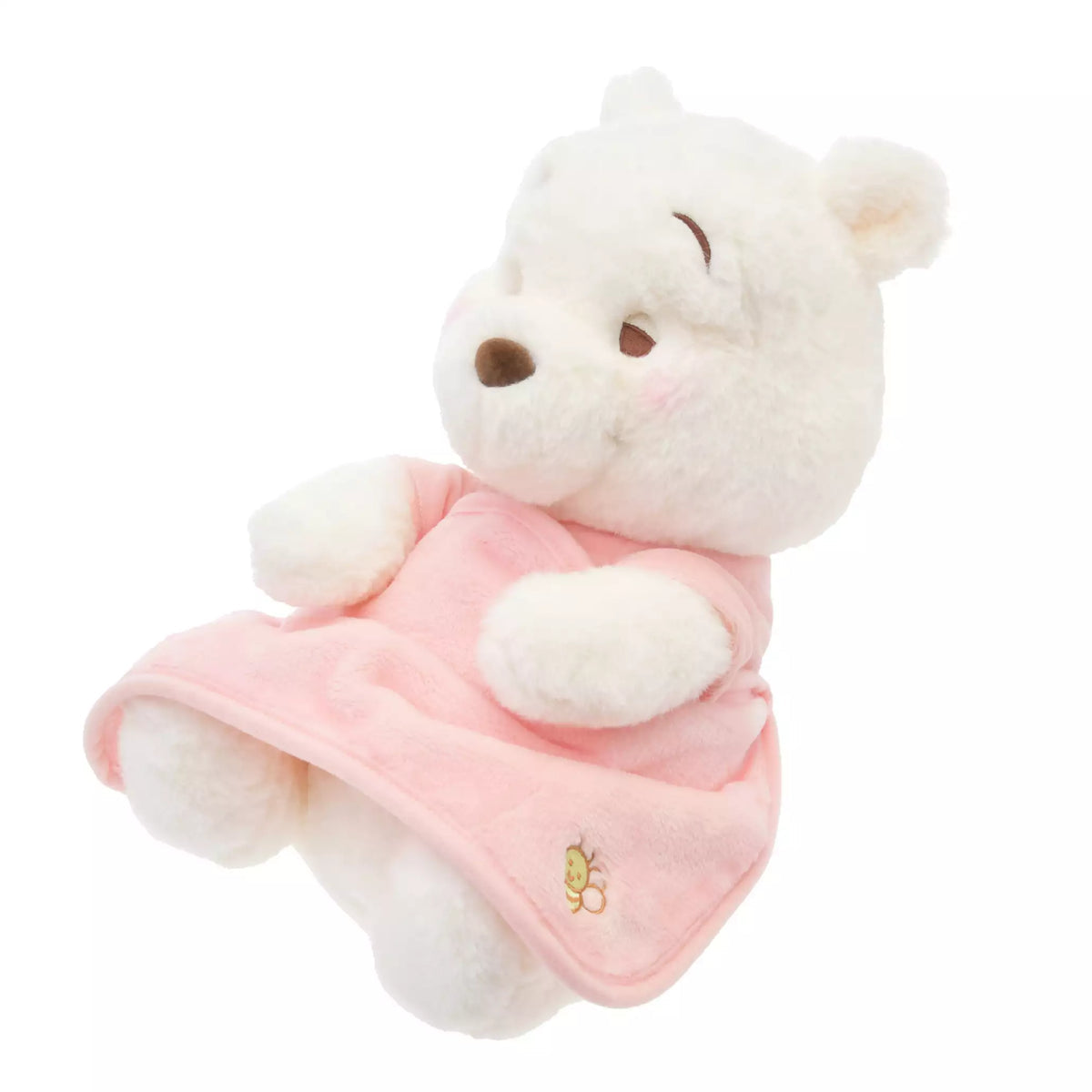 Disney|2023 Winnie the pooh小熊维尼White pooh白色冬日东京限定粉色抱毯公仔/玩偶/粉噗|约H33×W23×D22cm
