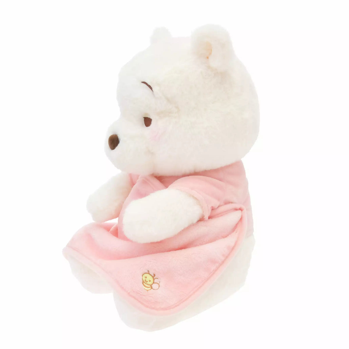 Disney|2023 Winnie the pooh小熊维尼White pooh白色冬日东京限定粉色抱毯公仔/玩偶/粉噗|约H33×W23×D22cm