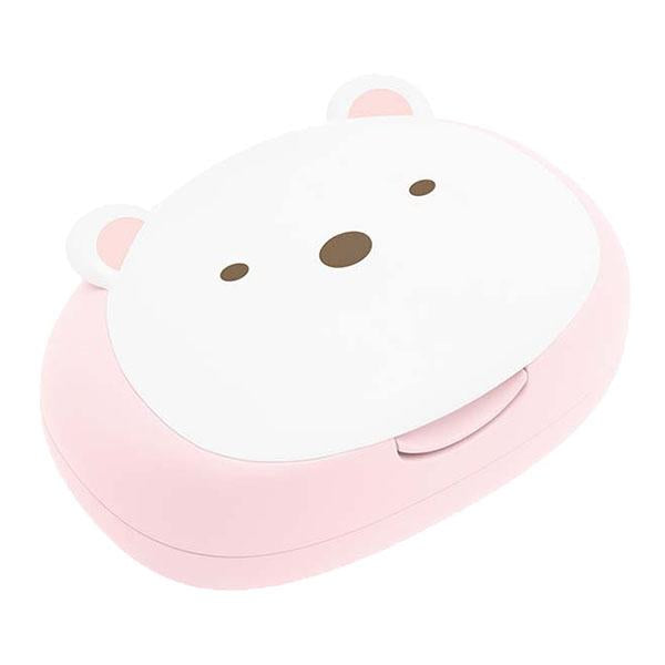 Sumikko gurashi角落生物|白熊耐高温湿纸巾保湿纸巾盒/小物收纳盒|約70×160×105mm