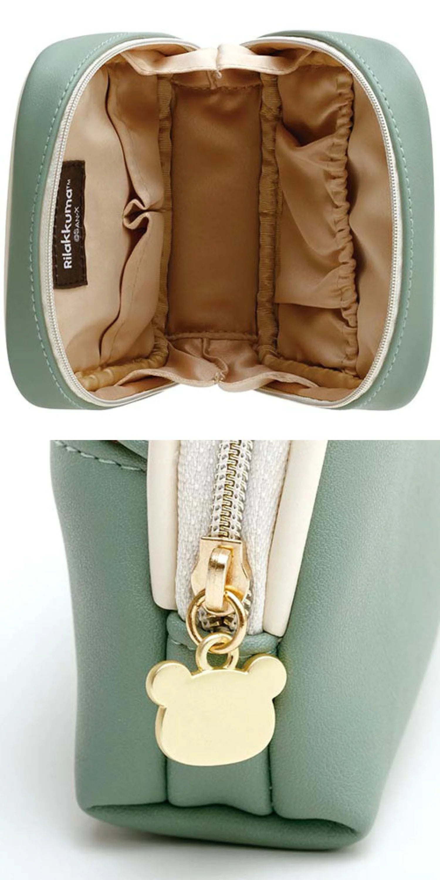 Rilakkuma轻松熊|cafe巧克力甜甜圈系列皮质感方形化妆包/收纳包