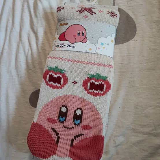 Kirby|毛线中筒保暖袜/可翻下叠穿|适合22-26cm