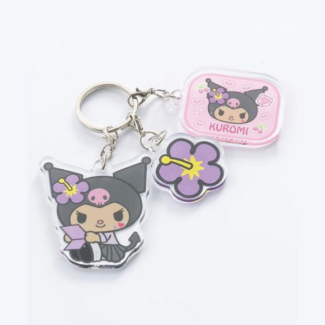 Sanrio三丽鸥|Avail联名黑皮Kuromi库洛米平成辣妹钥匙扣|约5.1x4.4cm