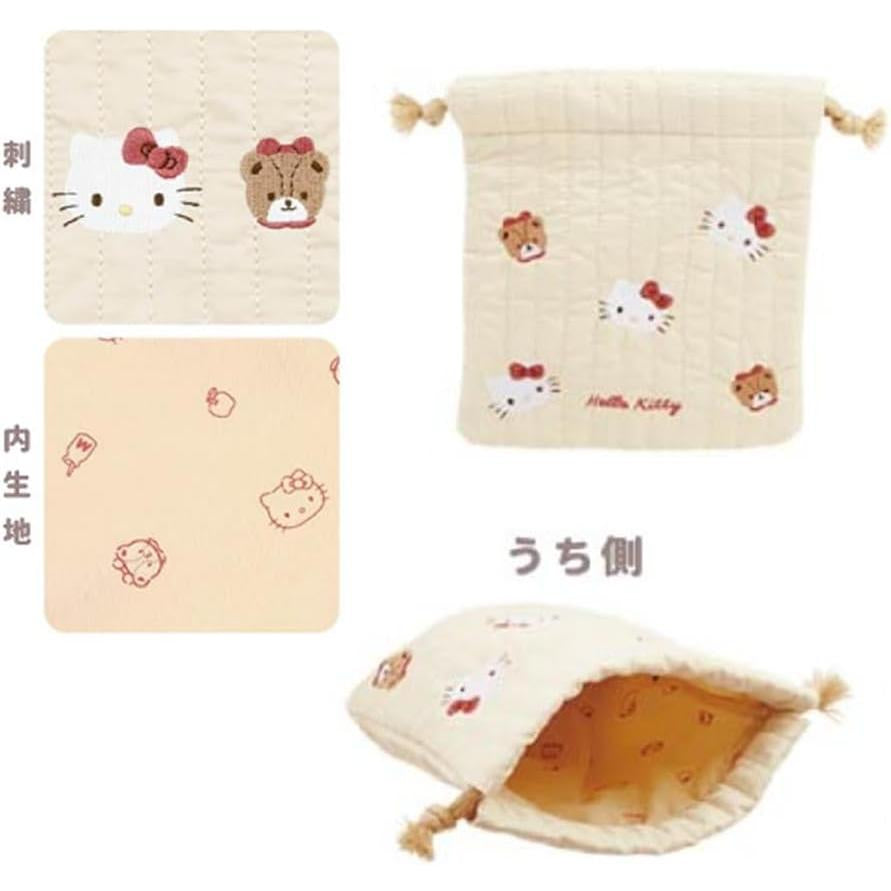 Sanrio|角色刺绣厚实巾着包/束口袋/防水内里|约17*20cm