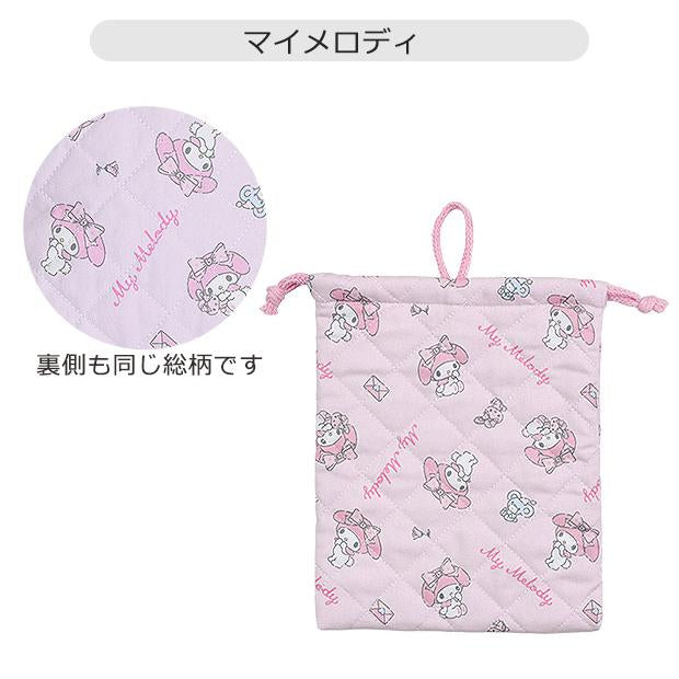 Sanrio|Quilted Drawstring Bag|W20xH24.5cm approx.