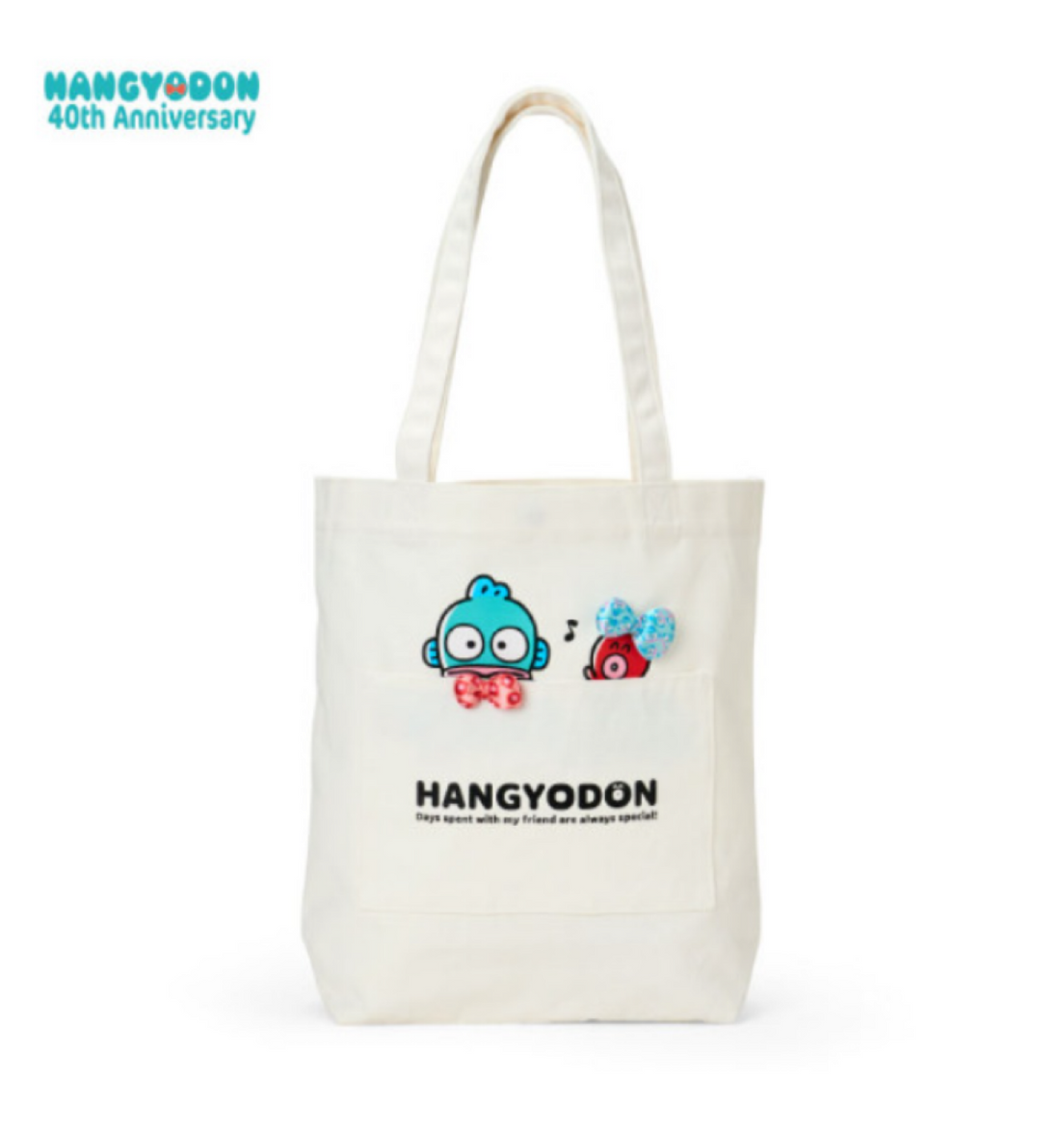 Sanrio|Hangyodon 40th Anniversary Happy Life Tote Bag| 38×11×37cm approx.
