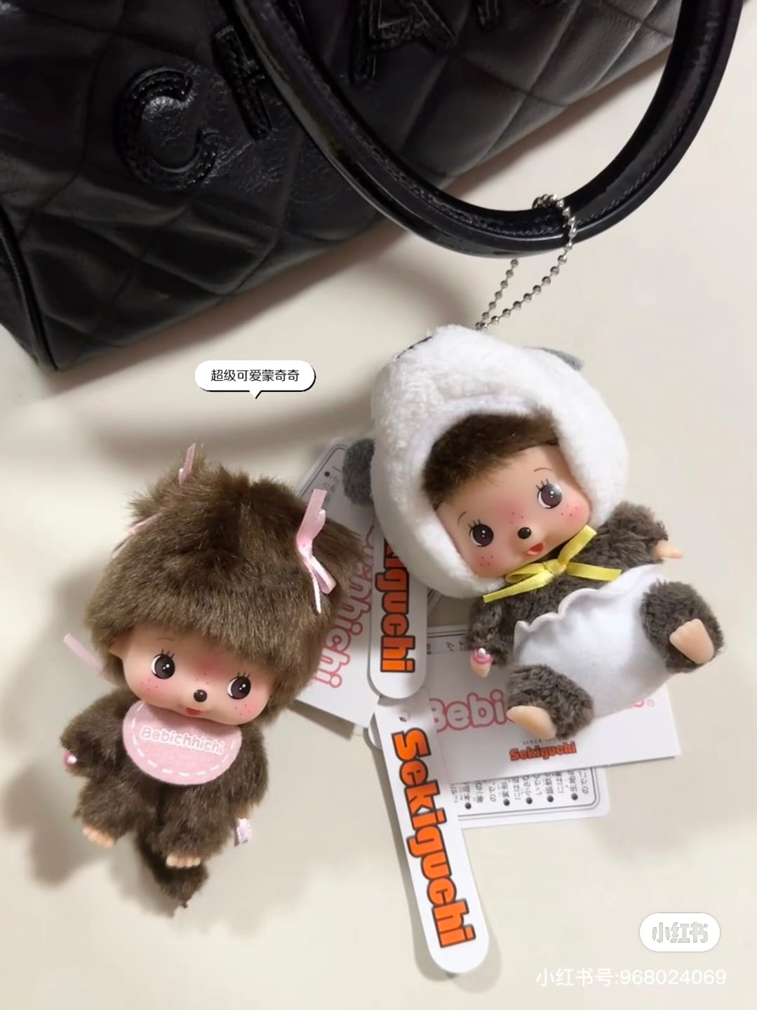 【limit 1】Monchhichi|Big Face Bebichhichi Mascot Holder /Plush Keychain| 9.7 x 5.8 x 4.7 cm approx.