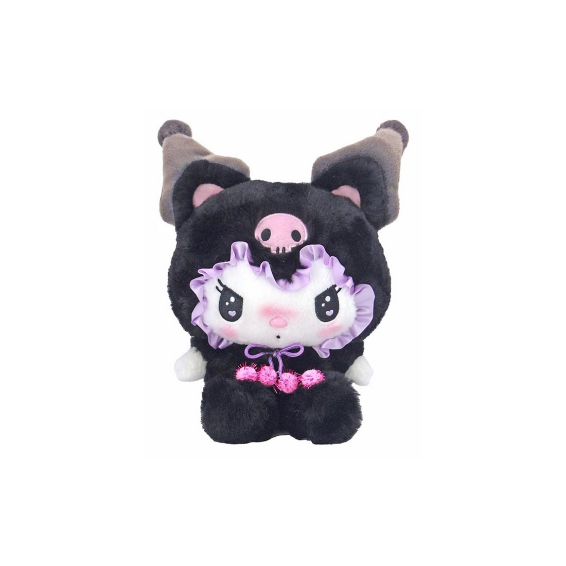 Sanrio三丽鸥|Nakajima Sanrio Plush Toy Kuromi Black Cat S 库洛米生日黑猫系列S号毛绒玩偶/公仔|约10.5 x 20.5 x 25.0cm