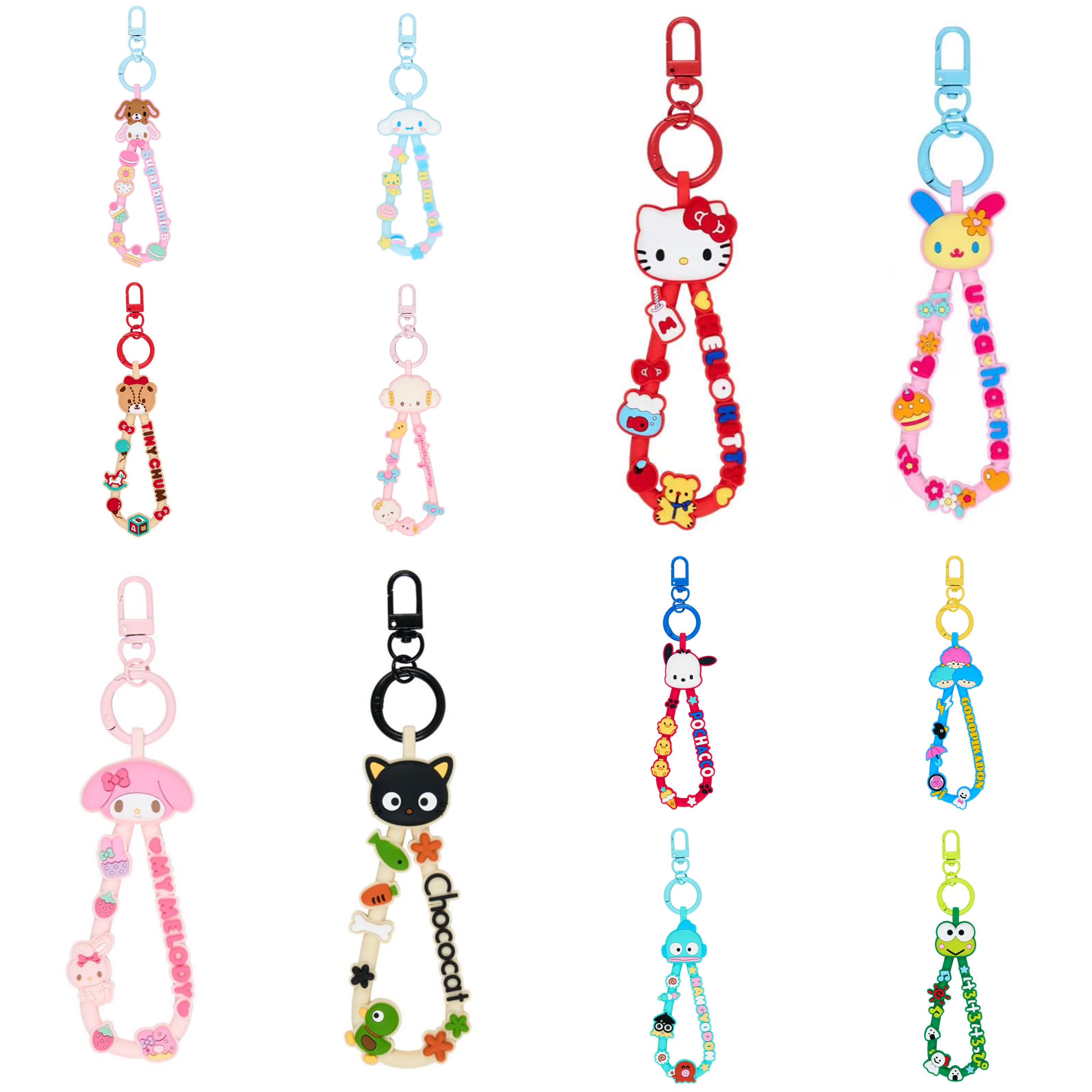 Sanrio|Character Grand Prix 1st Edition Rubber Cord Keychain/Keyring| W4.5 x D1 x H11cm approx.