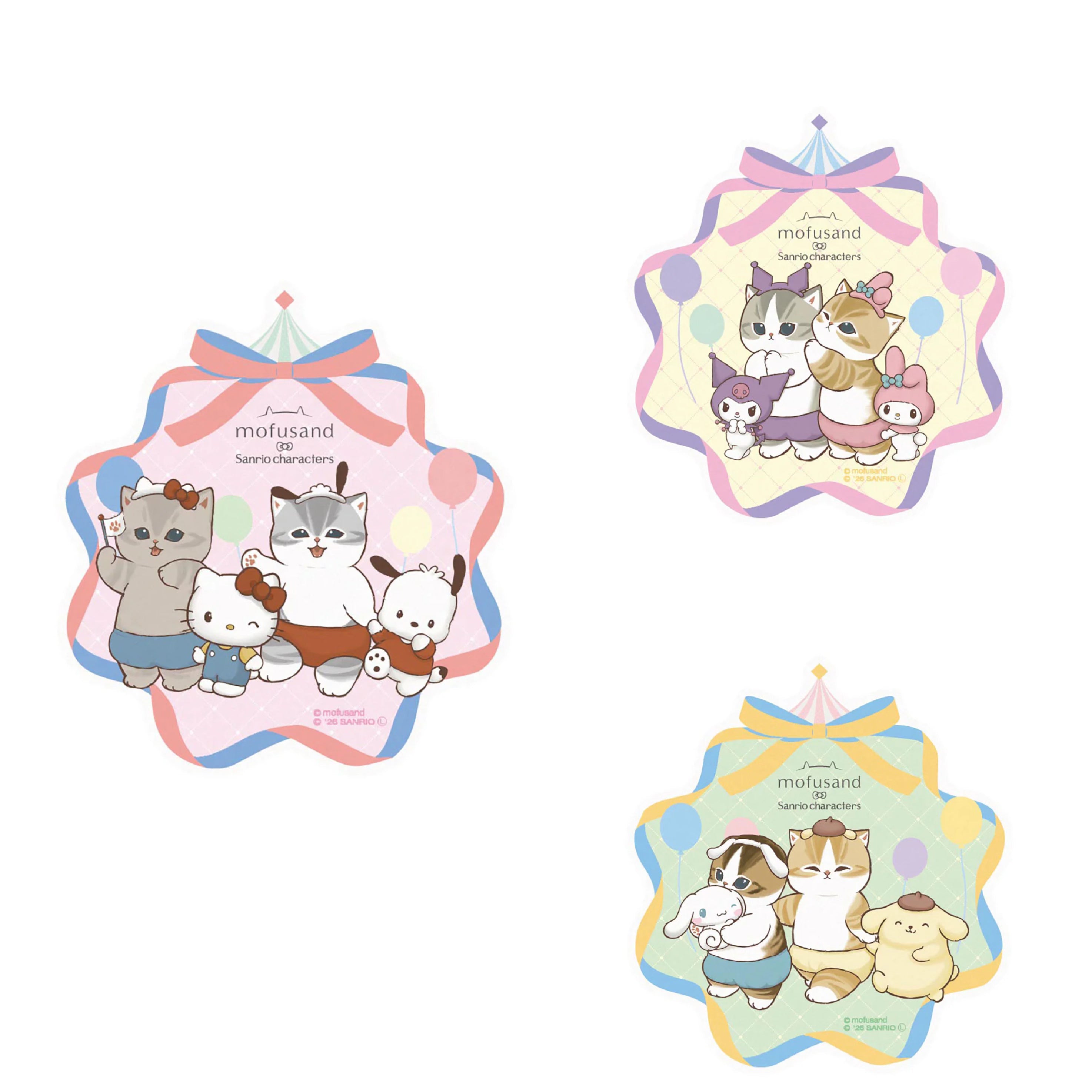 Mofusand|Sanrio Characters Travel Going to the Amusement Park! Sticker|H100 x W92.7mm, approx.