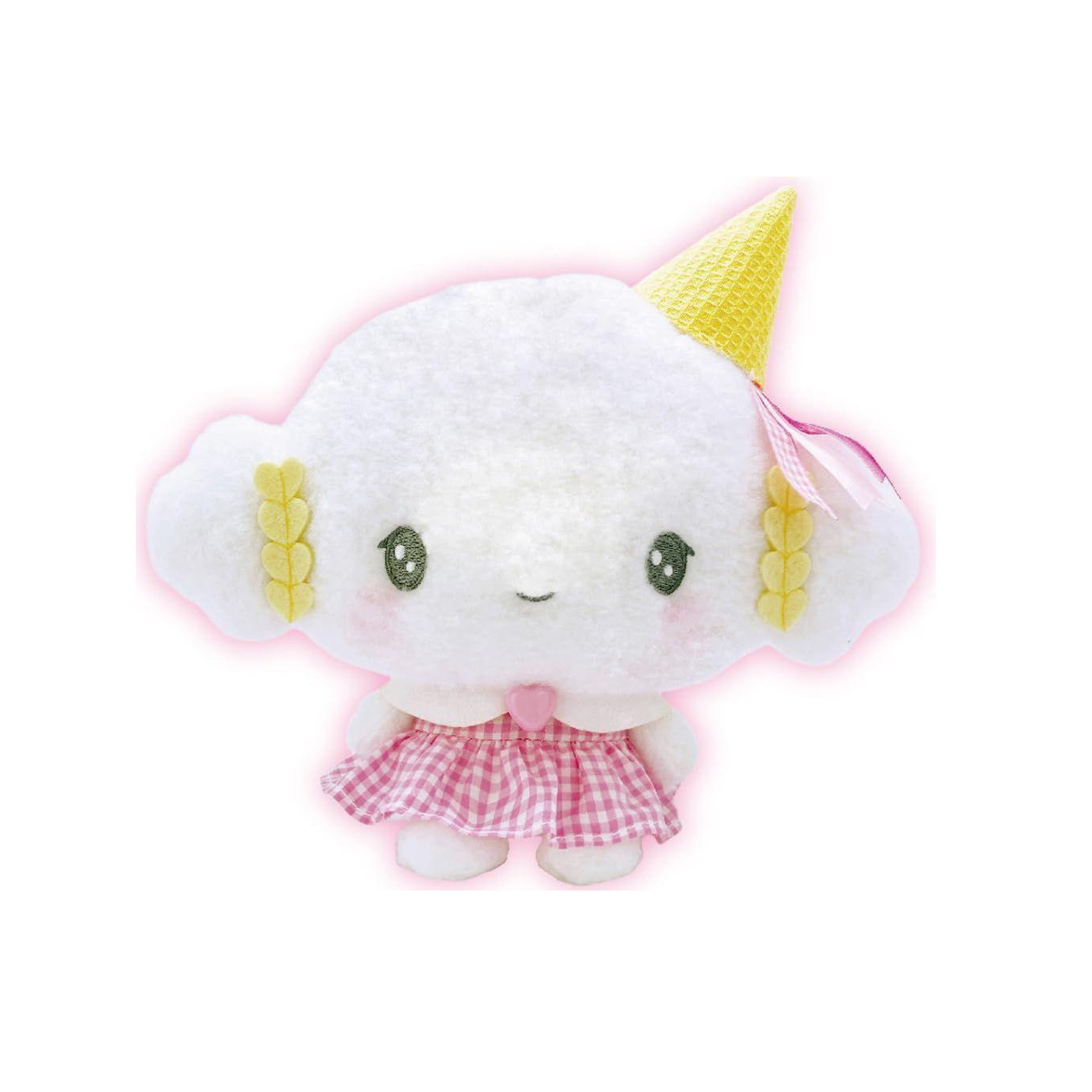 Sanrio|Cogimyun 10th Anniversary Gingham Heart Ice Cream Plush Dolls/Plush Toy|21×24×11cm approx.