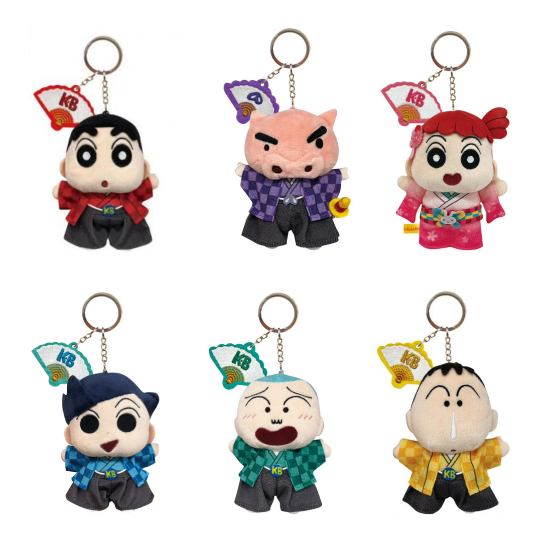 Crayon shin-chan|Characters Embroidered Charm Mascot Holder /Plush Keychain|110x195x70mm approx.