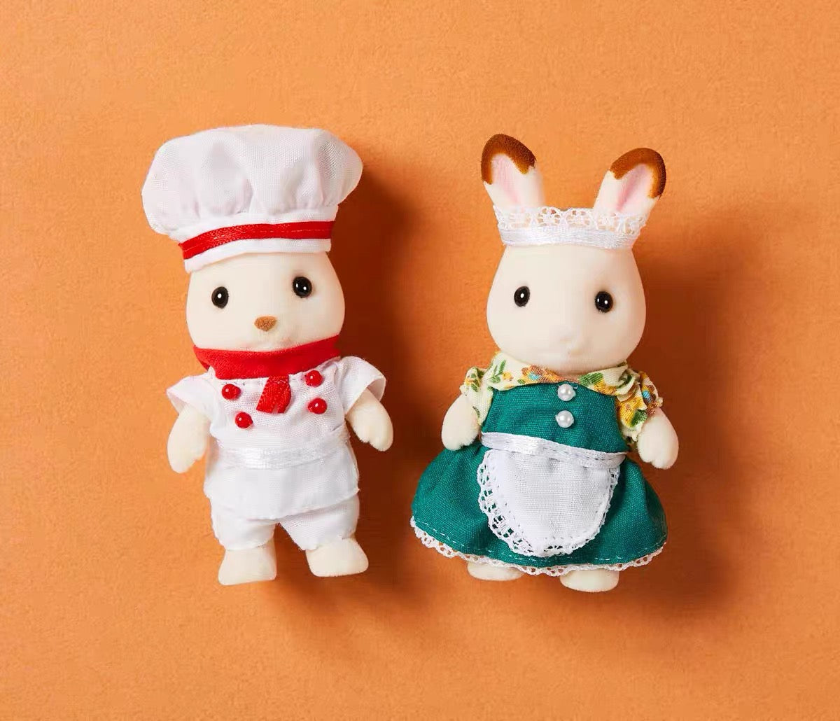 SylvanianFamilies森贝儿家族|Calico Critters Forest Kitchen Chef & Waitress Set巧克力兔厨师服务员套装/玩具/过家家