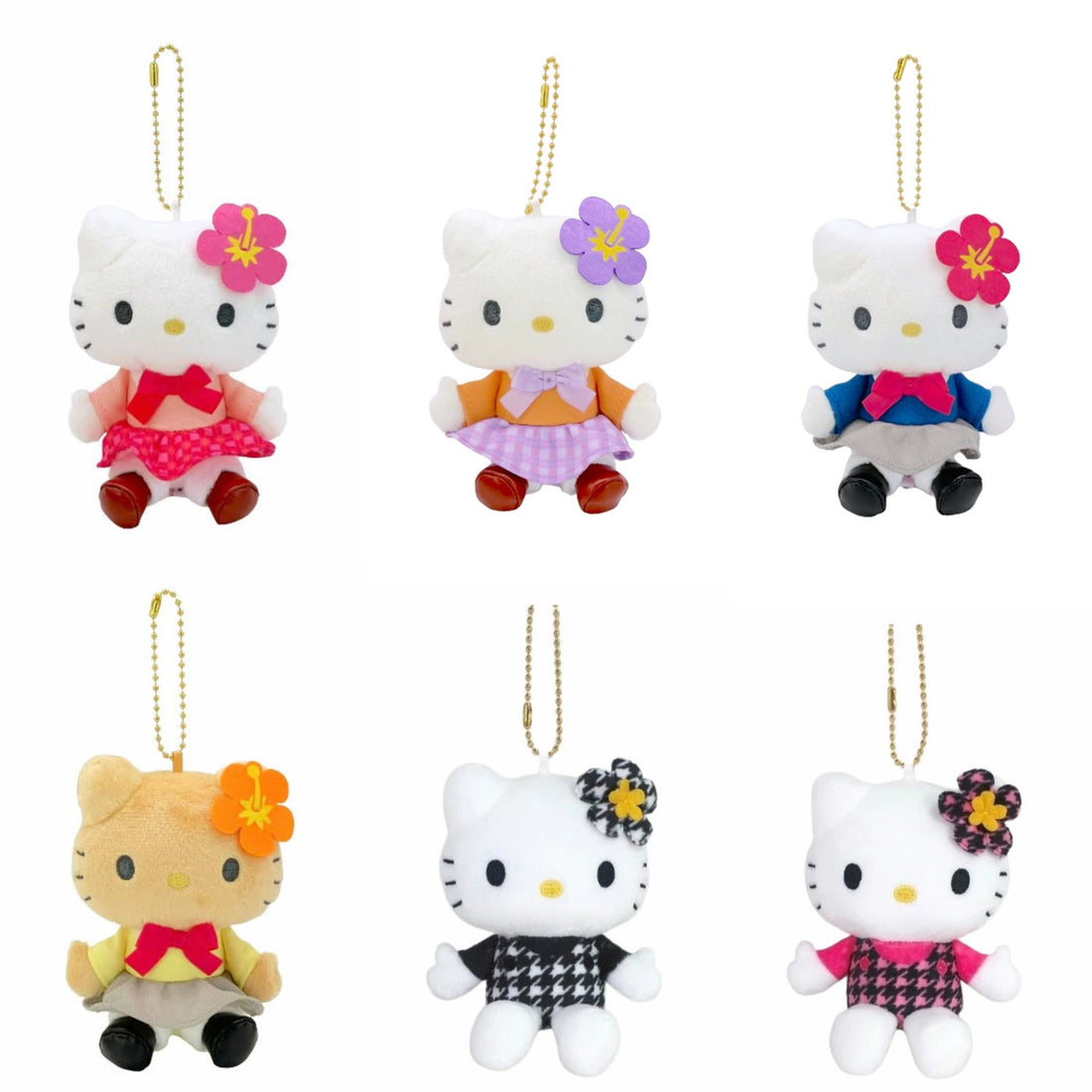 Sanrio|Hello Kitty 50th Anniversary Collection Standard Tokimeki Heisei Kogal Mascot Holder /Plush Keychain|10×8.5×4.5cm approx.
