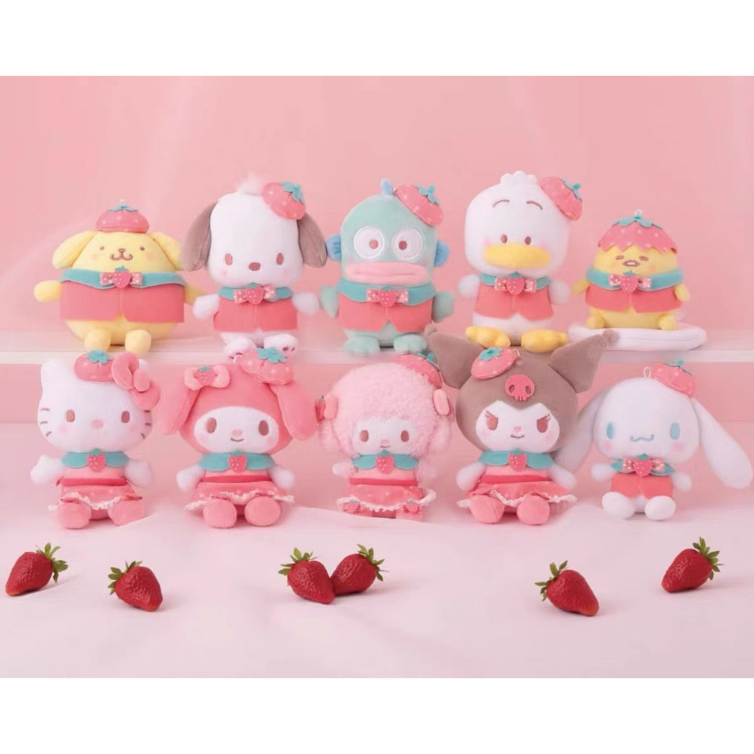 Sanrio|Strawberry Cheek Squishy Mascot Holder /Plush Keychain|Height Approx. 10cm