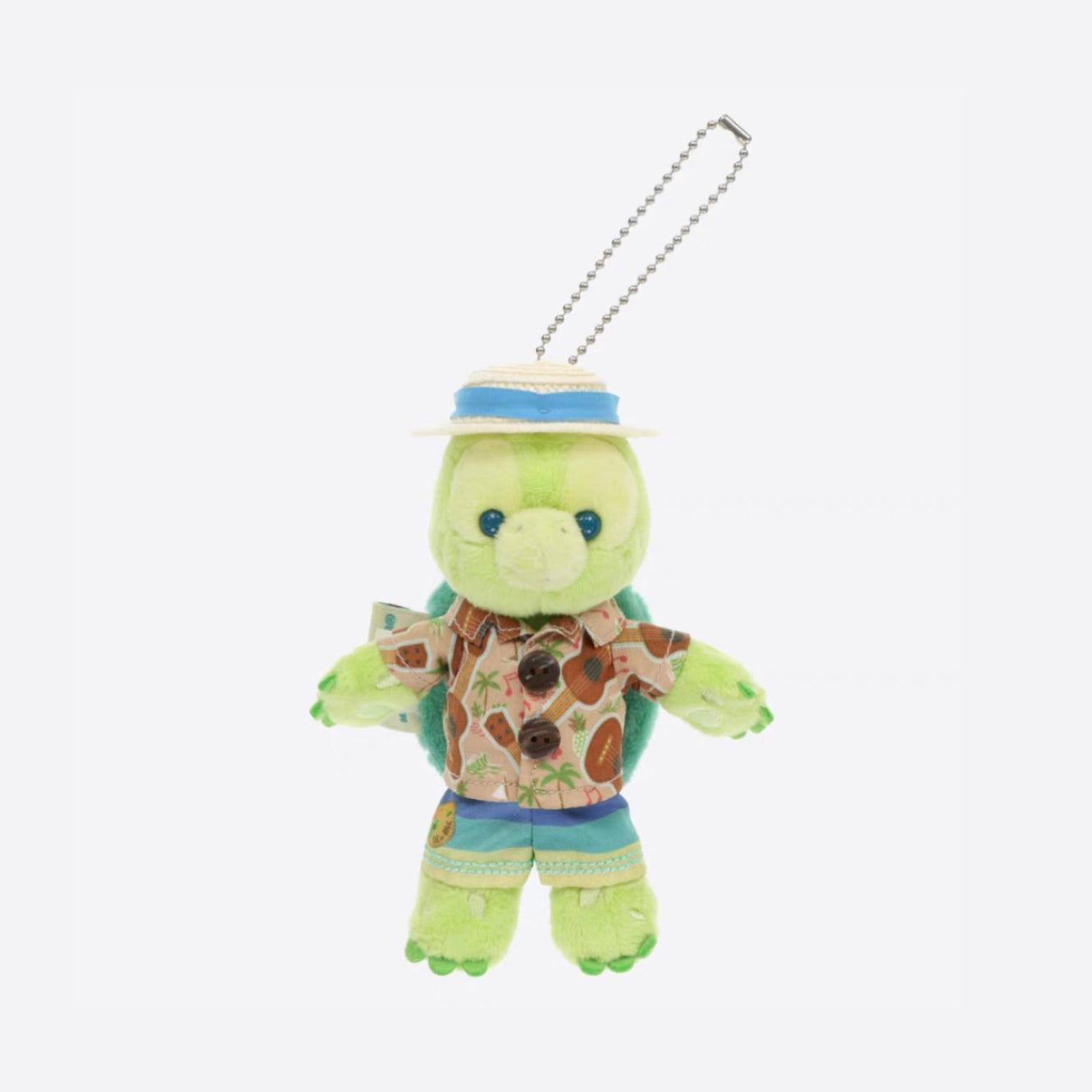 Disney迪士尼 |东迪夏日限定夏威夷草帽衬衫站姿Olu小龟毛绒挂件/包挂/胸针
