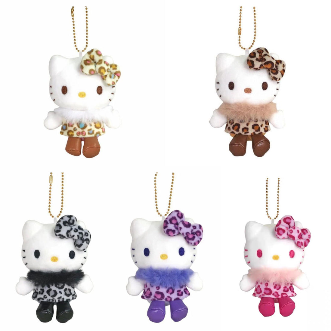 HelloKitty|Sanrio 50th Anniversary Collection Standard Leopard Mascot Holder /Plush Keychain|85x100x45mm approx.