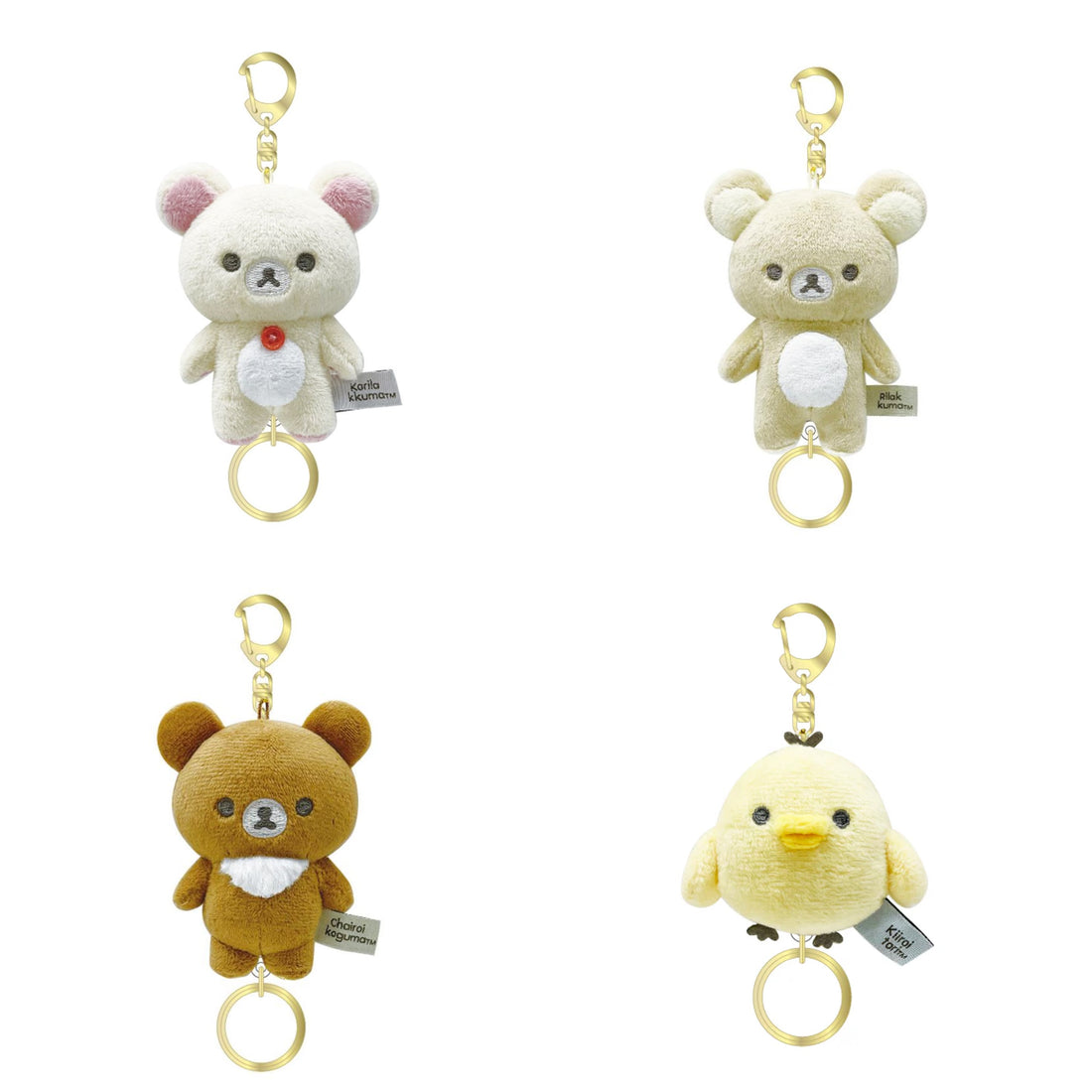 Rilakkuma|Fluffy Reel-Attached Mascot Holder /Plush Keychain|H110×W80×D55mm approx.