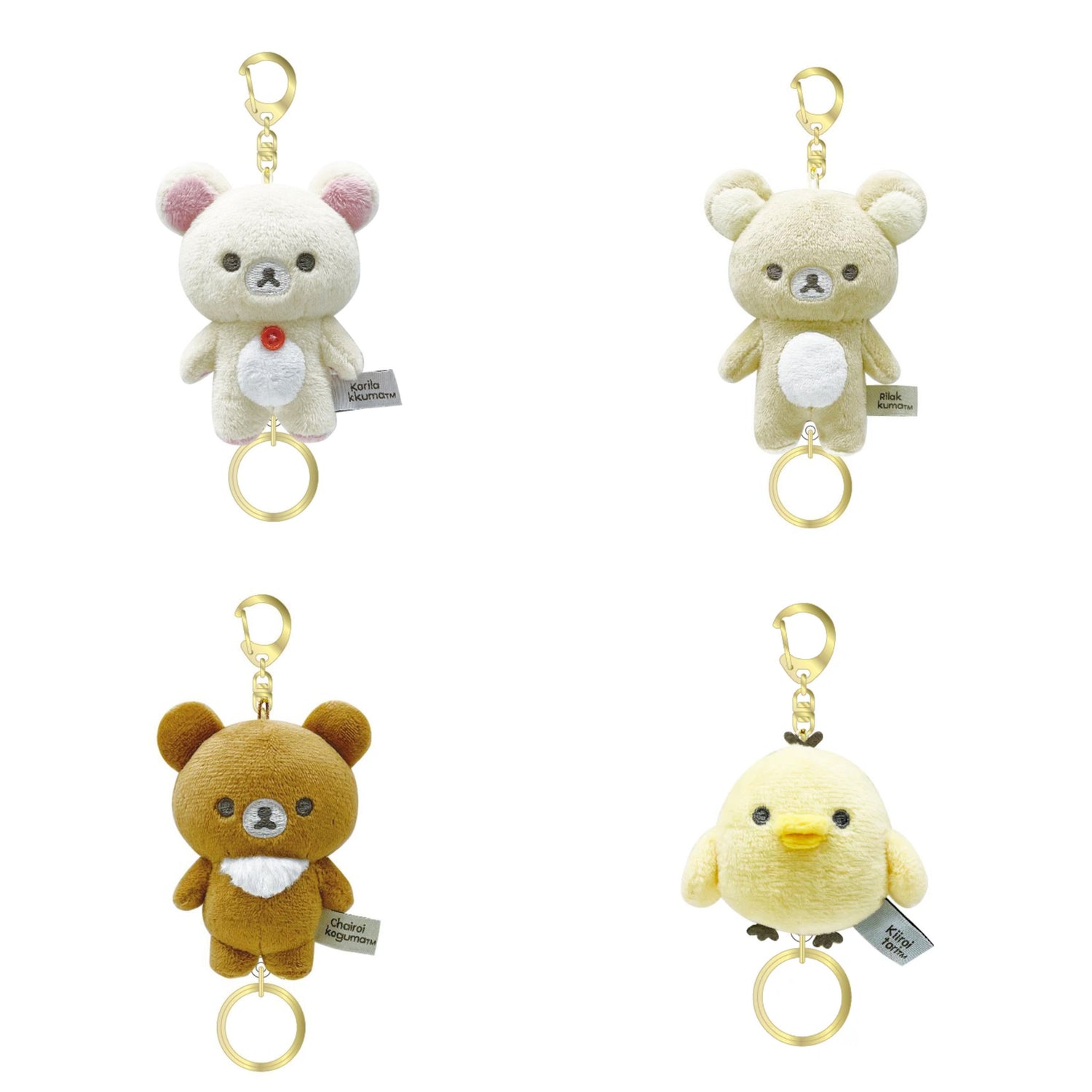 Rilakkuma|Fluffy Reel-Attached Mascot Holder /Plush Keychain|H110×W80×D55mm approx.
